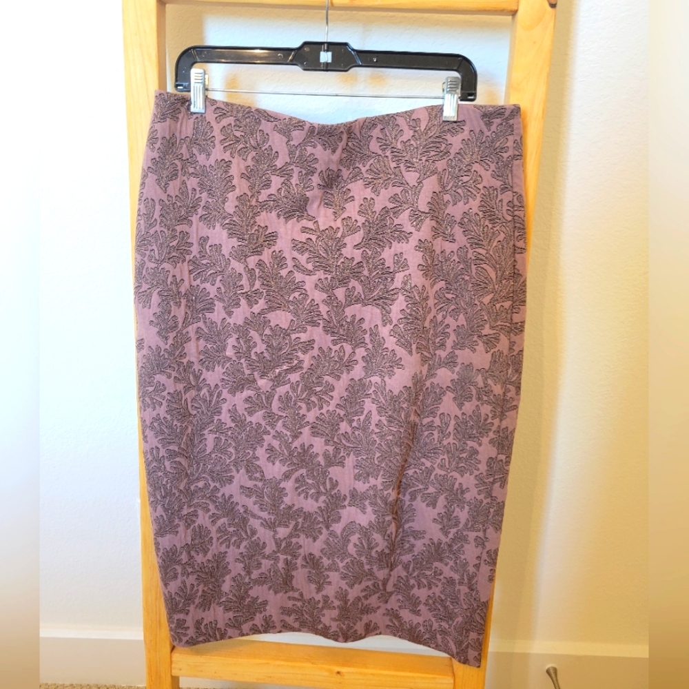 Ann Taylor Midi Pencil Skirt with Shimmer Thread